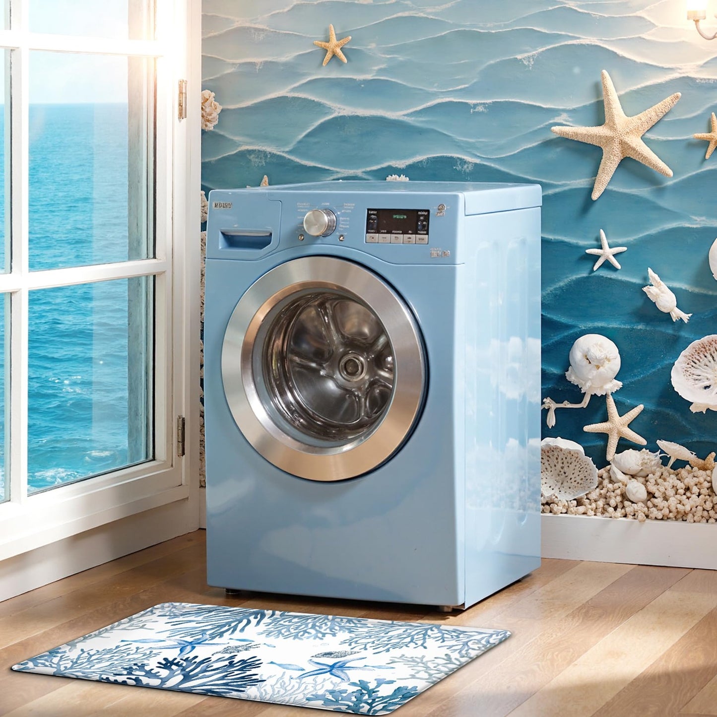 Kitchen Mats for Floor Cushioned anti Fatigue Sets of 2 Coastal Rugs Non Slip