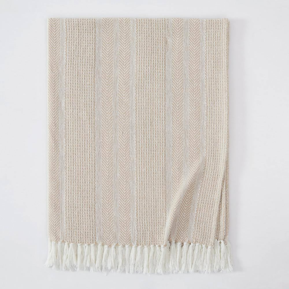 Textured Stripe Polyester Sand 50 X 60 Throw