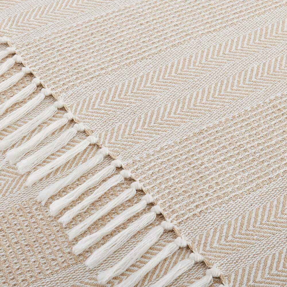 Textured Stripe Polyester Sand 50 X 60 Throw