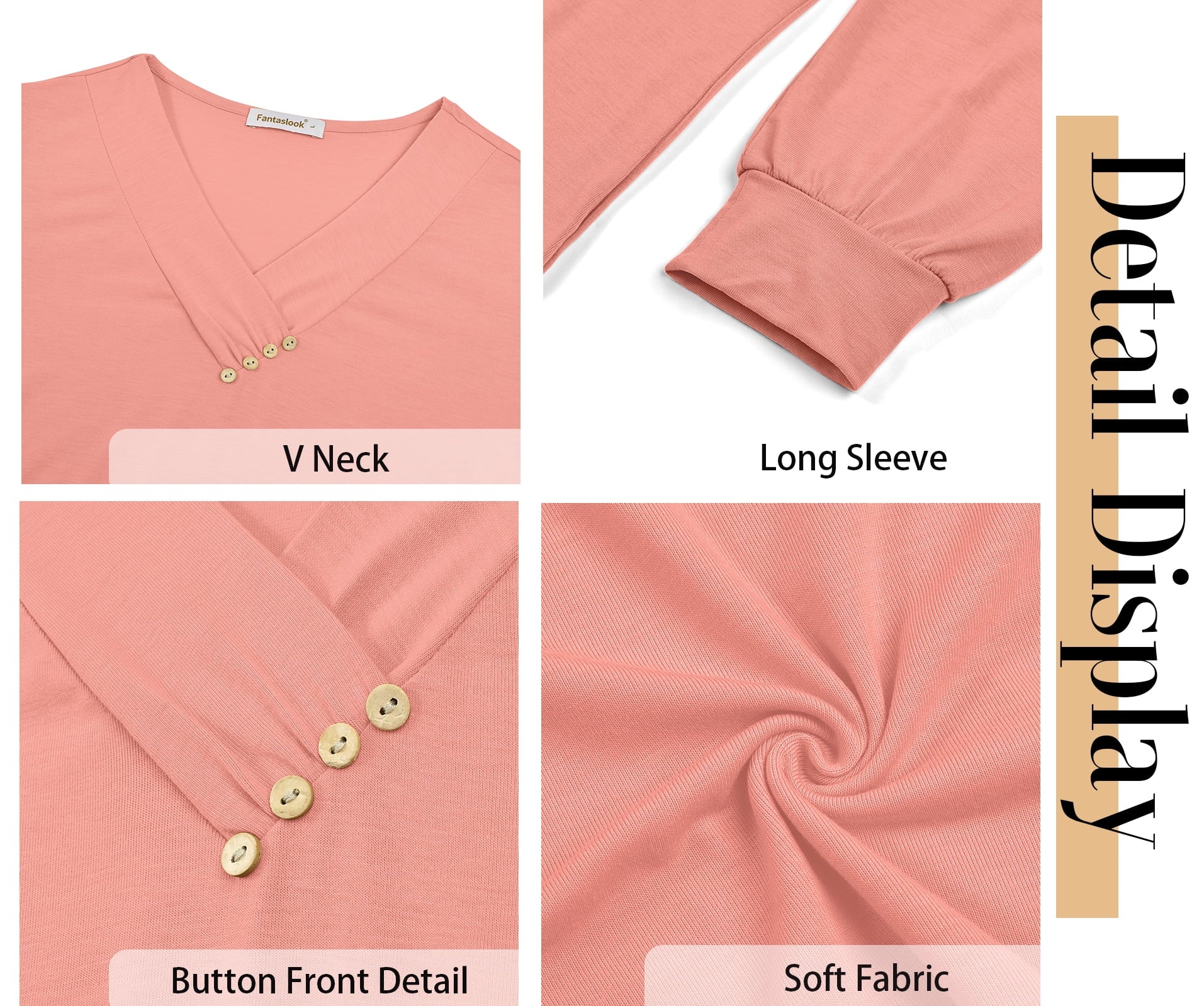 Dressy Casual Tops Button Long Sleeve Shirts Trendy Fall Tops