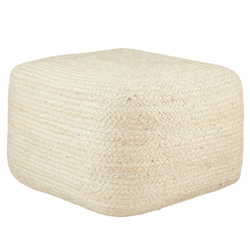 Cicero 18" Wide Square 100% Braided Jute Pouf Ottoman/Foot Stool by Jaipur Living