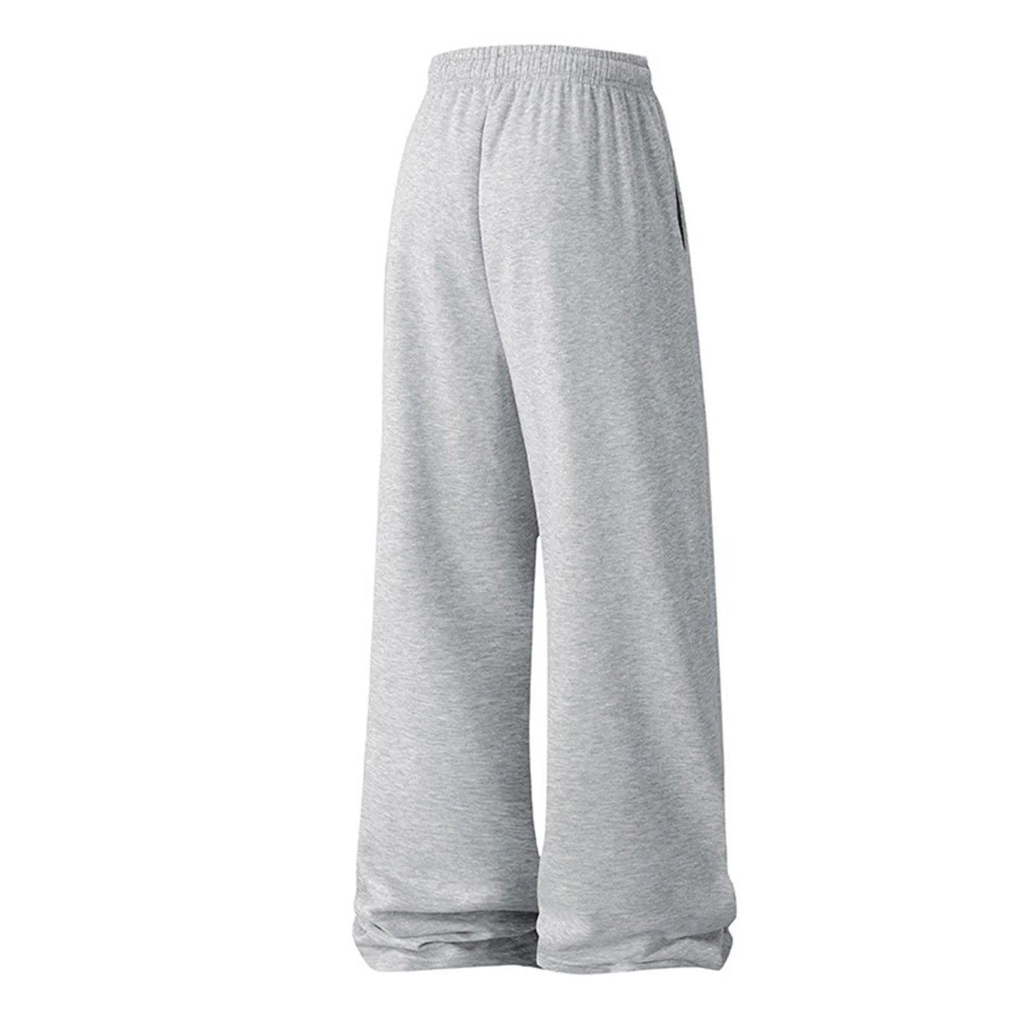 Mens Sweatpants Fleece Baggy Wide Leg Oversized Casual Elastic Waist Drawstring Trouser with Pocket