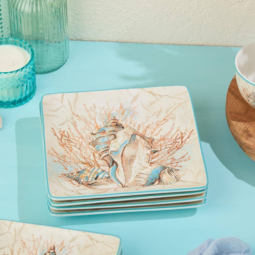 Escape to the Sea Multi-Colored Dinner Plate (Set of 4)