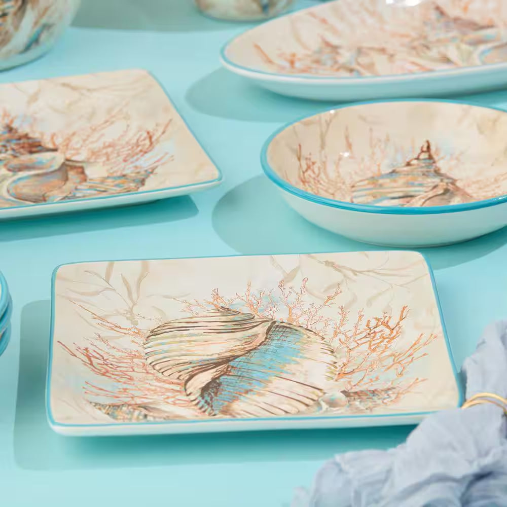 Escape to the Sea Multi-Colored Dinner Plate (Set of 4)