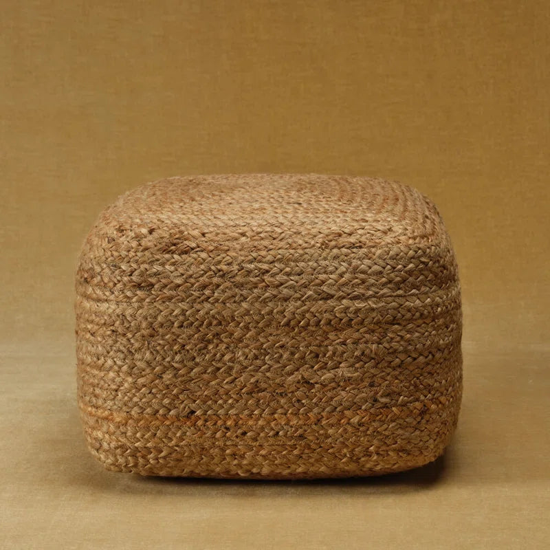 Cicero 18" Wide Square 100% Braided Jute Pouf Ottoman/Foot Stool by Jaipur Living