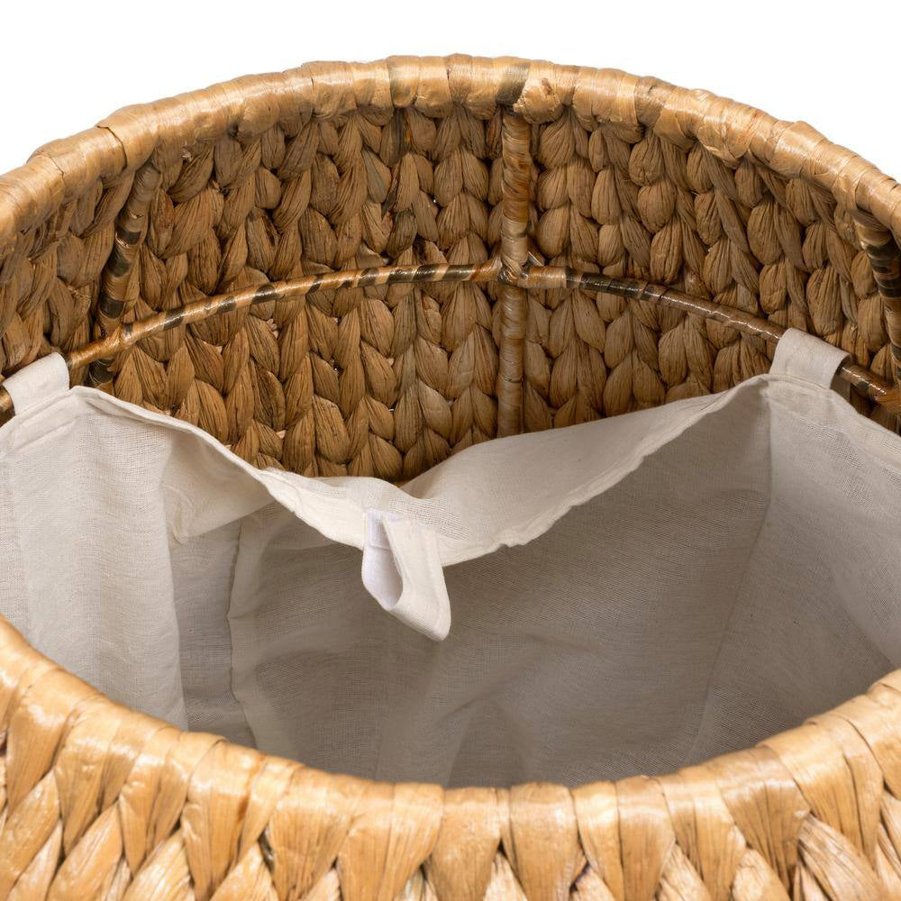 Colt 17 In. Coastal Bohemian Handwoven Hyacinth Storage Stool with Lid, Natural