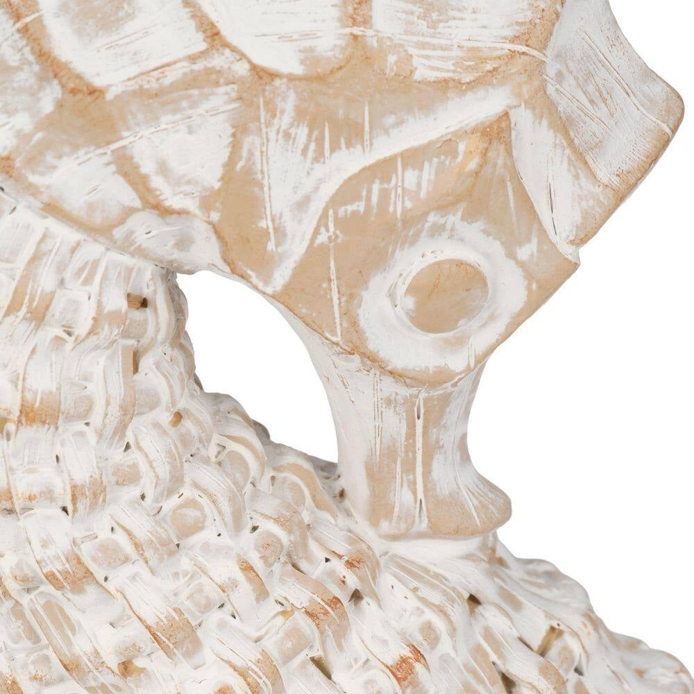 White 4 In. X 12 In. Resin Coastal Solid Wicker Seahorse Figurine