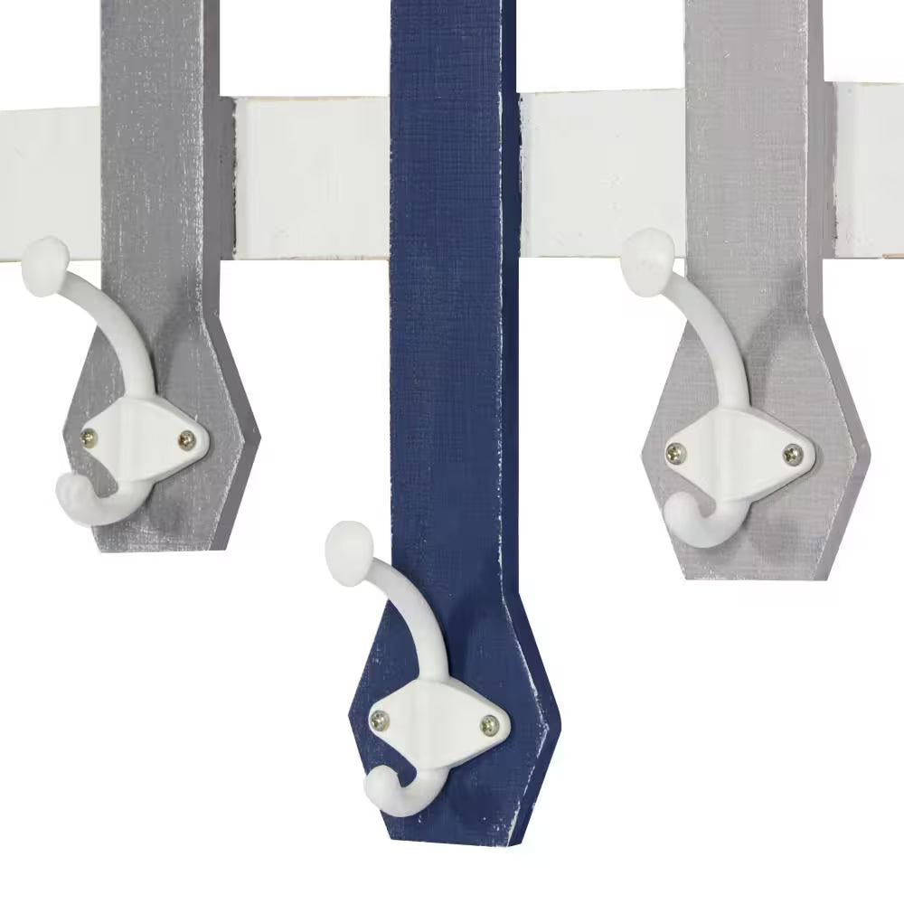 Oriana 26 In. H Wood 20 Lb. Blue 5-Hangers Paddle Wall Hook