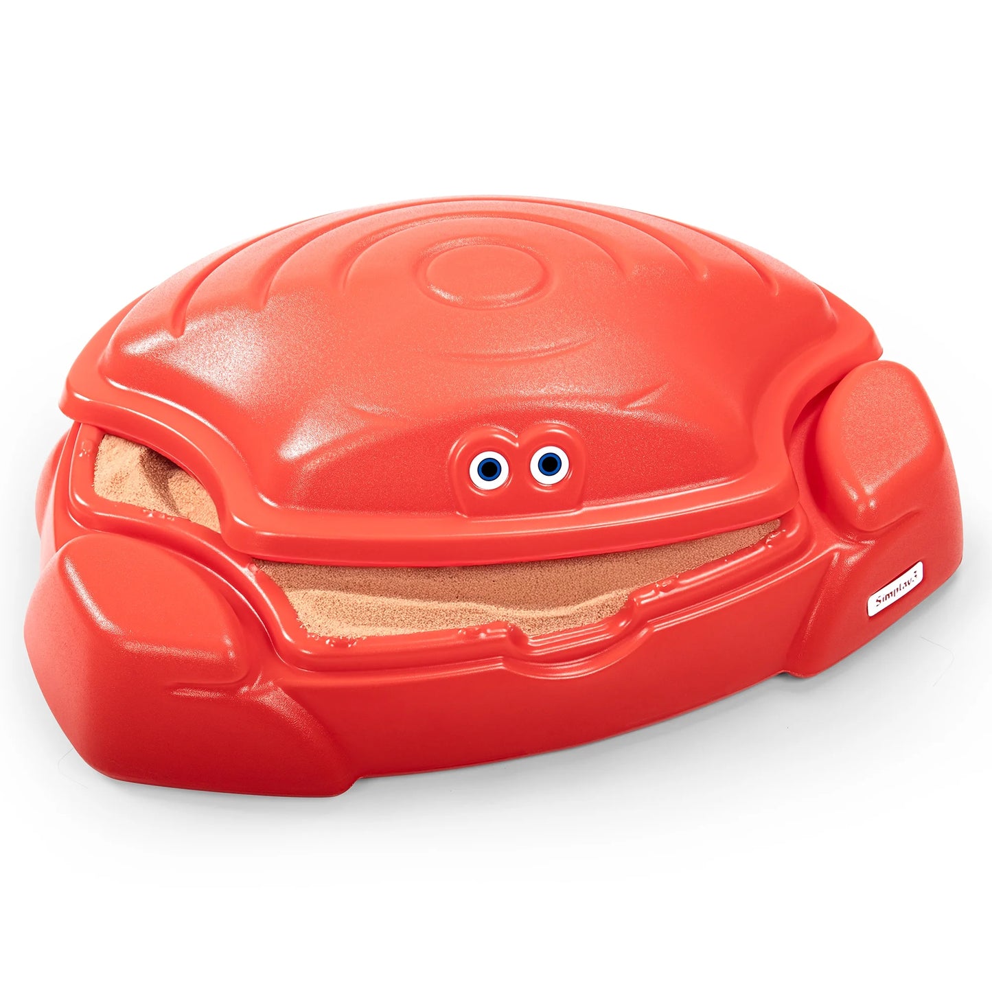 Coastal Crab Red Outdoor Sandbox with Cover for Kids