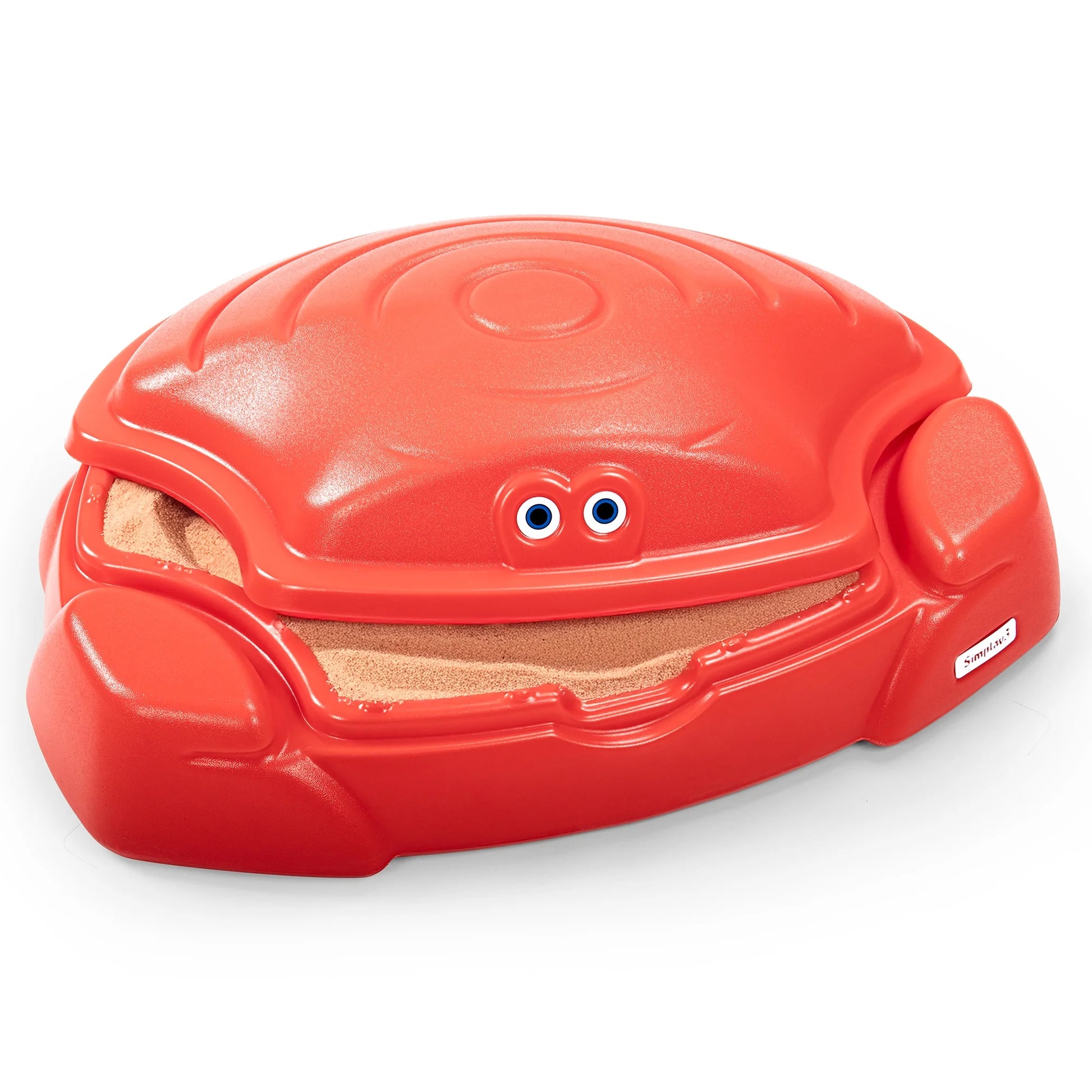 Coastal Crab Red Outdoor Sandbox with Cover for Kids