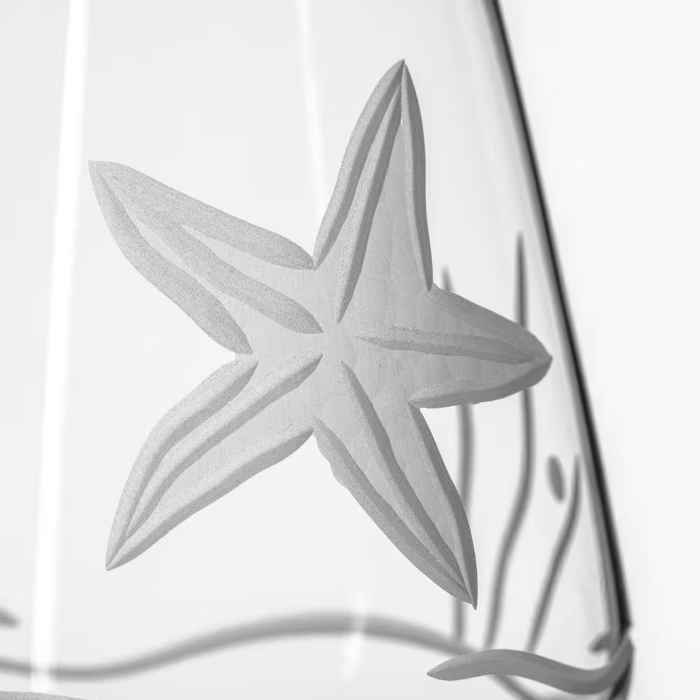 Starfish 18 Oz. Stemless Wine Tumbler Glasses - Set of 4