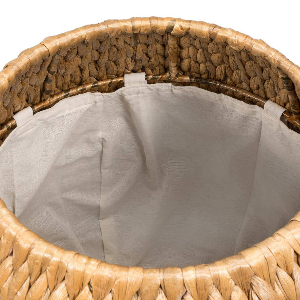 Colt 17 In. Coastal Bohemian Handwoven Hyacinth Storage Stool with Lid, Natural